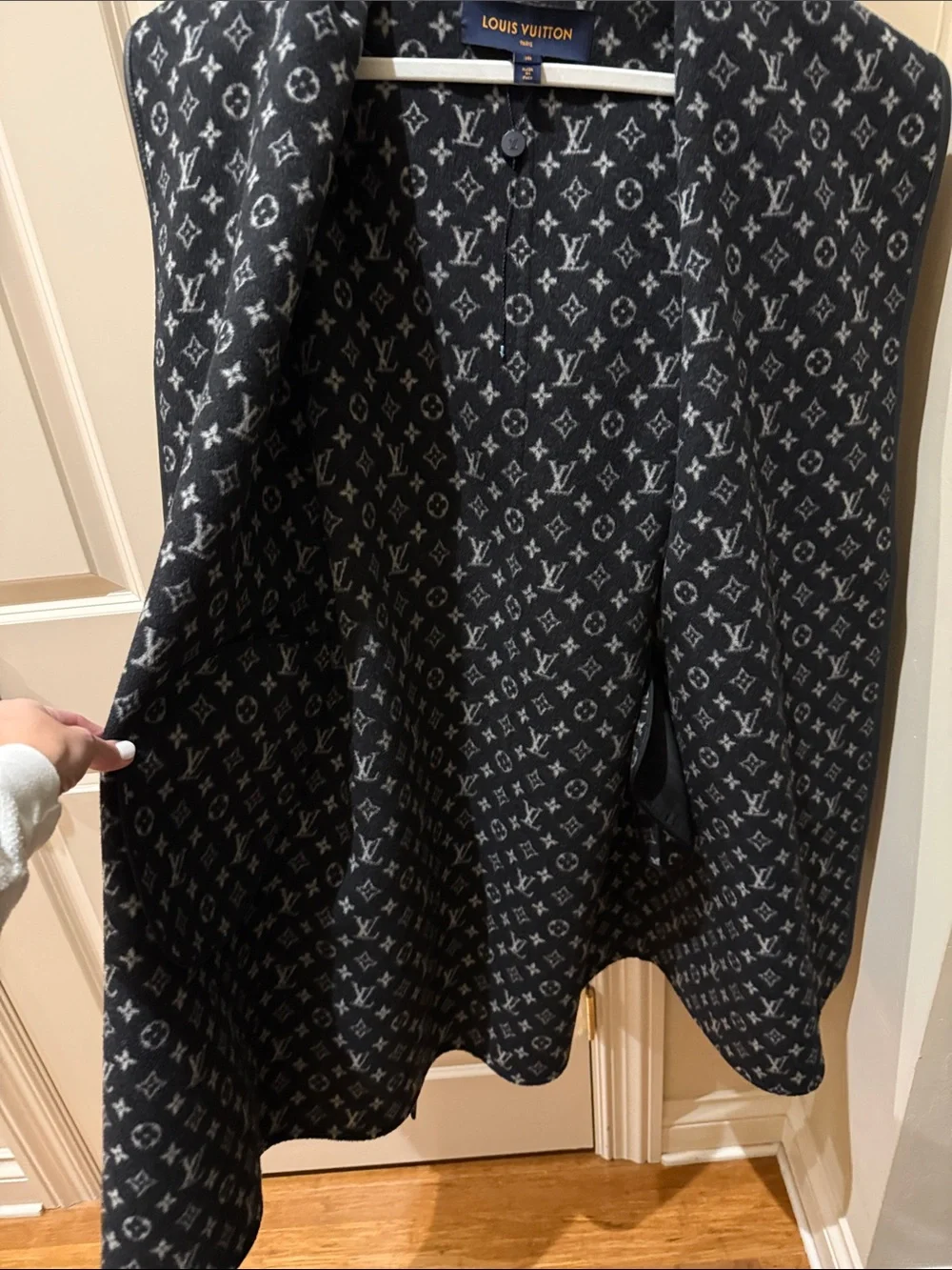 Louis Vuitton wool hooded wrap coat. Size 38. Worn 3-4x. Like new.